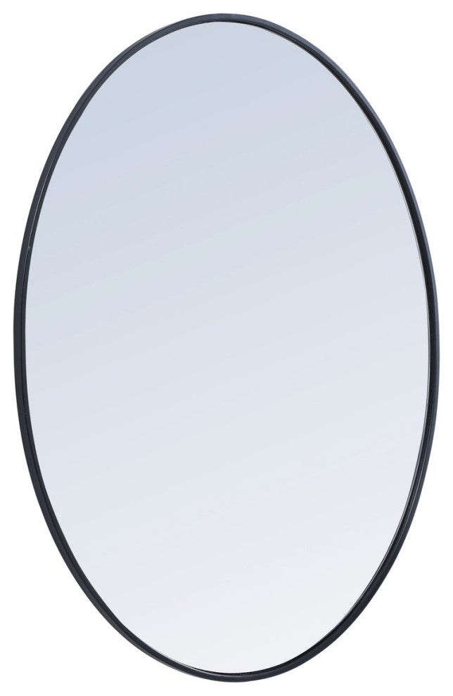 Elegant Decor MR4630BK Metal Frame Oval Mirror, 40", Black