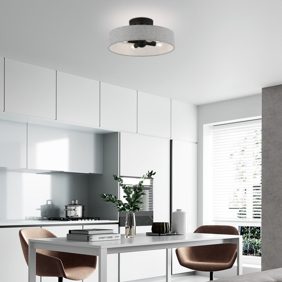 Elmhurst 4 Light Black Semi-Flush