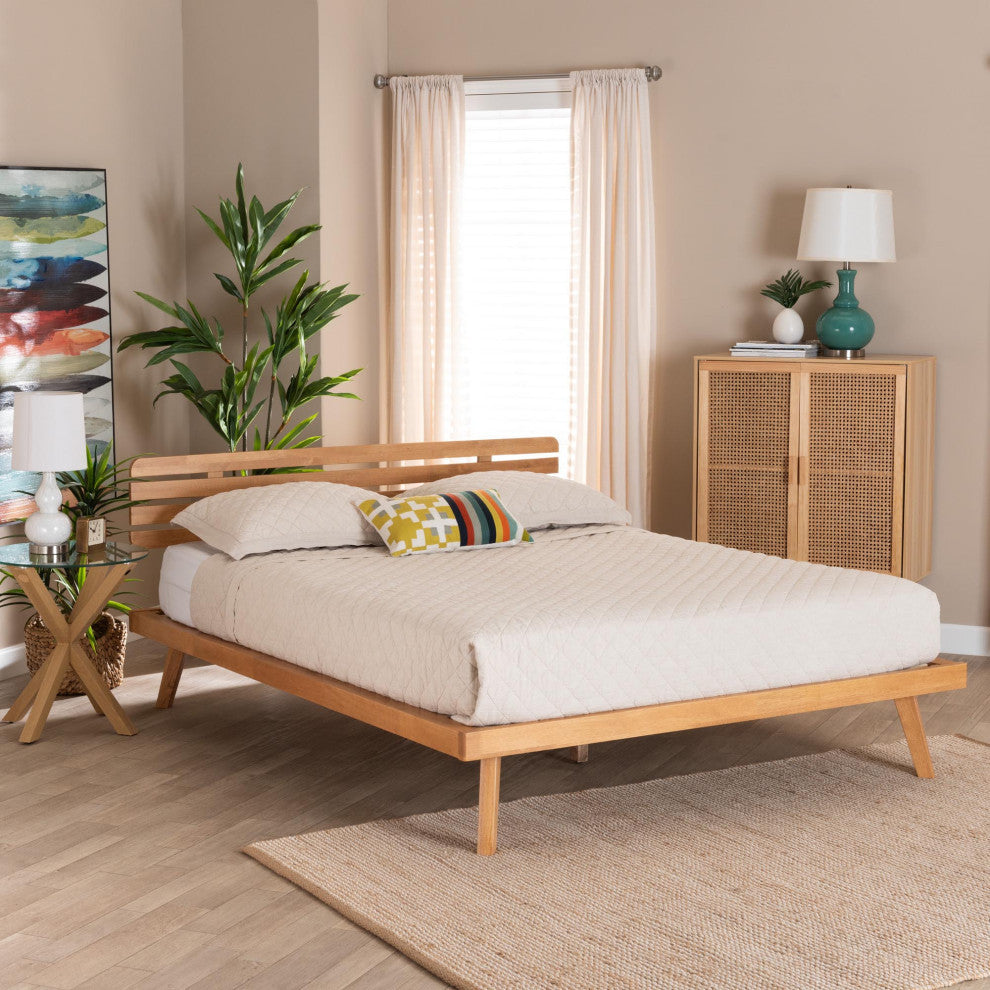 Heather Rustic Brown Platform Bed, Queen