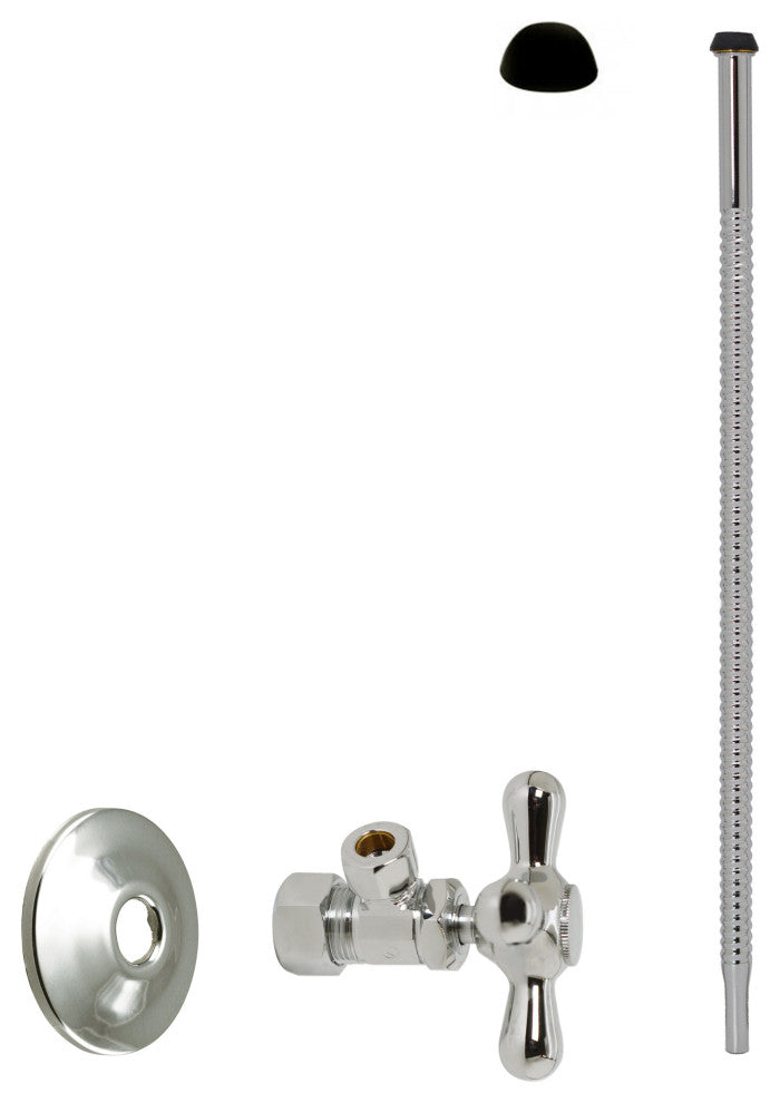 Supply Kit - 5/8" Od X 3/8" Od X 15" Corrugated In Polished Brass, Polished Nickel