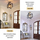 4 Light Industrial Ceiling Light Fixture Black and Gold Rectangle Flush Mount