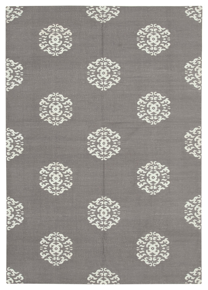 Rug N Carpet - Handmade Wool 6' 2'' x 8' 10'' Flatweave Dhurrie Kilim Rug