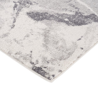 Clifton Abstract Ivory Gray Power-Loom Area Rug 5'3" x 7'6"