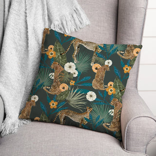 Tropical Cheetah Green 18x18 Spun Poly Pillow