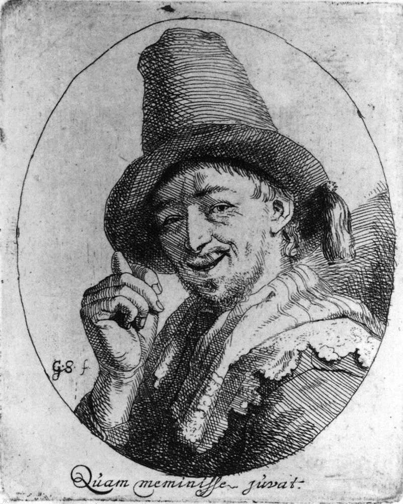 Godfried Schalcken Man Making an Obscene Gesture Wall Decal