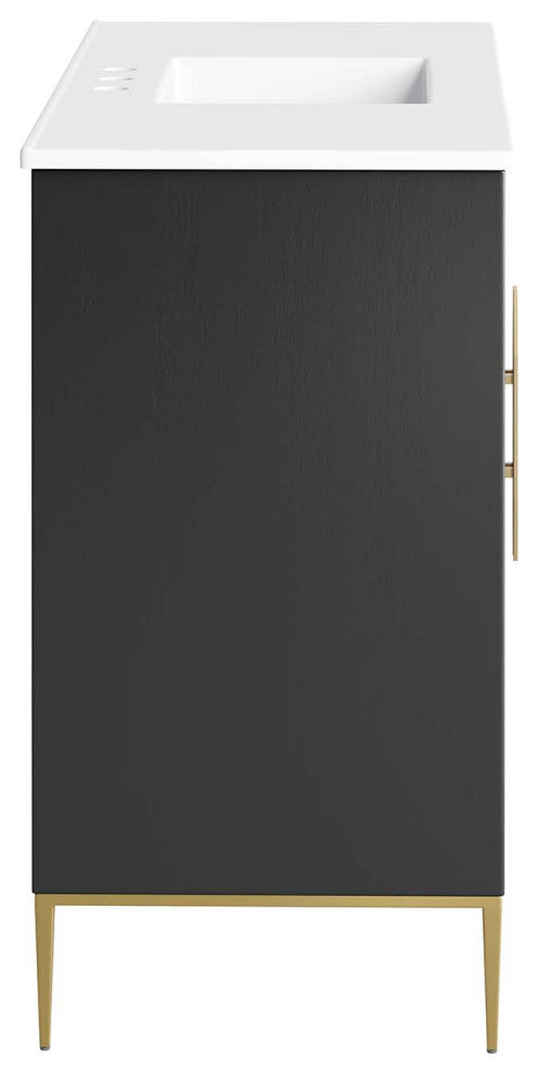 Awaken 48" Bathroom Vanity, White Black