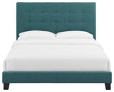 Melanie Queen Tufted Button Upholstered Fabric Platform Bed