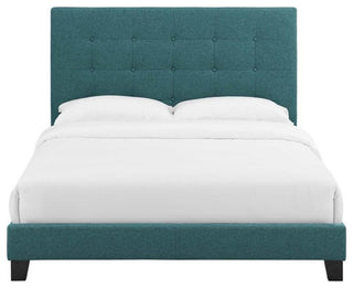 Melanie Queen Tufted Button Upholstered Fabric Platform Bed