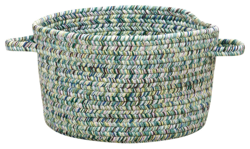 Sea Pottery Braided Basket, Blue, 16"x16"x9"