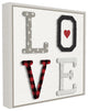 L O V E Texture Collage Dog Paw Print, 17"x17", Stretched Canvas Wall Art