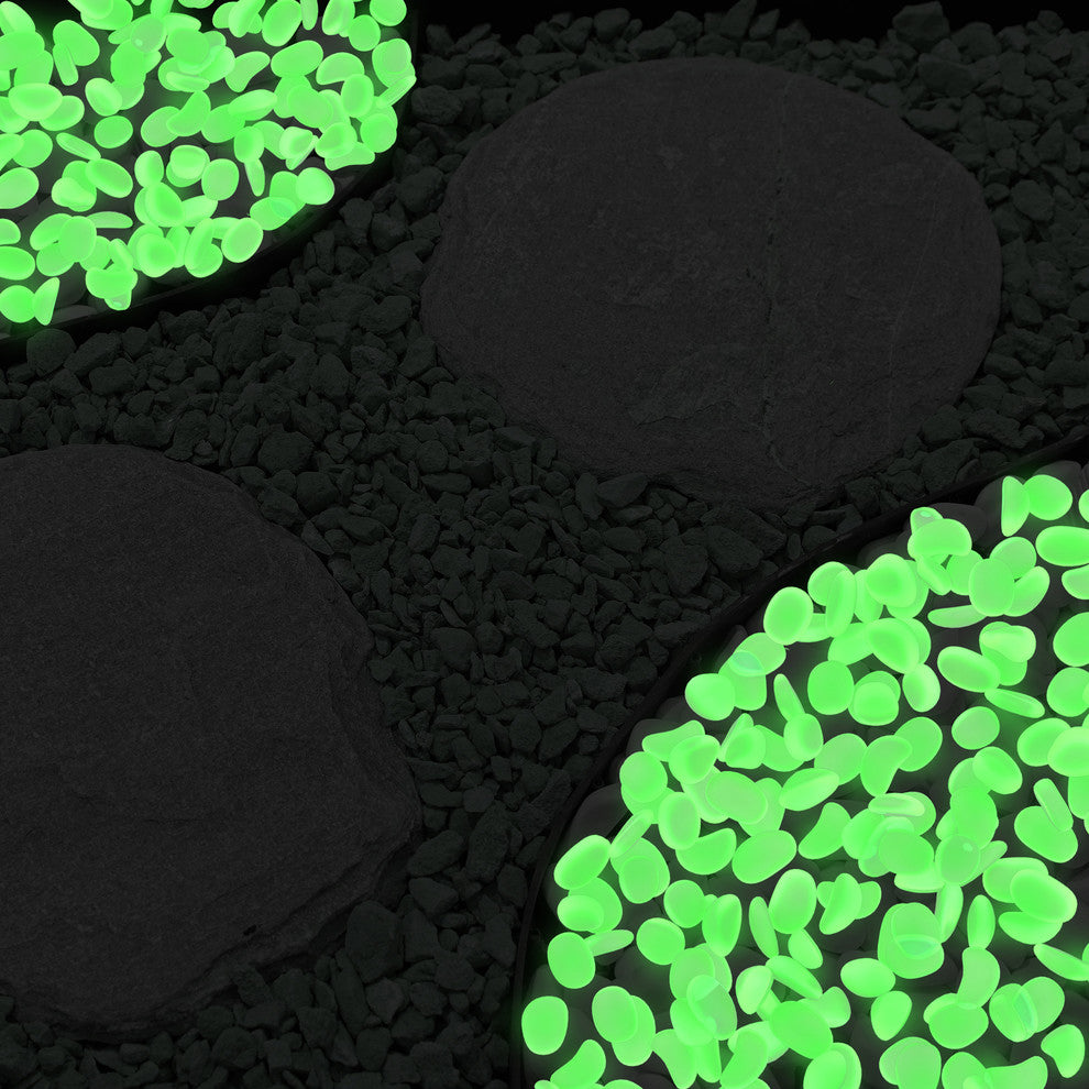 Pure Garden Garden Stones, 200 Count Glowing Pebbles, Green