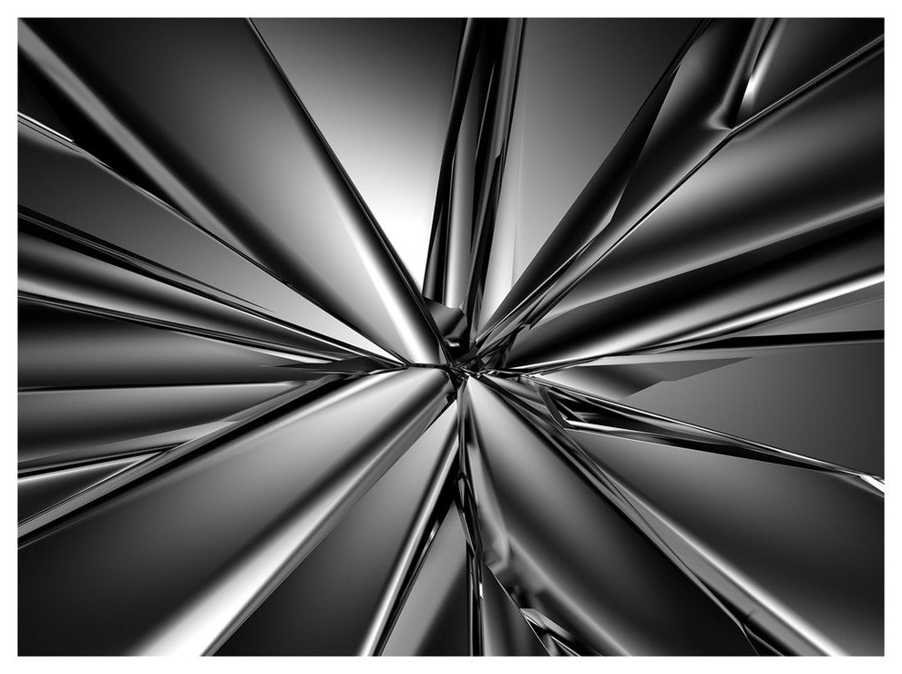 Futuristic Crystal Background, Abstract Canvas Art Print, 40"x30"