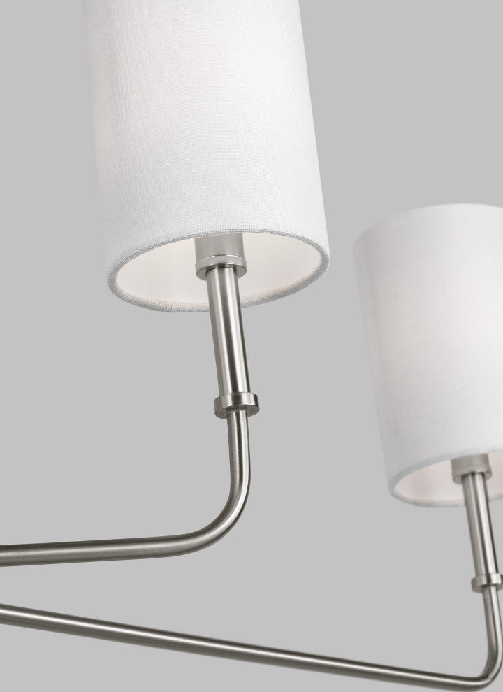 Foxdale Six Light Linear Chandelier, Brushed Nickel