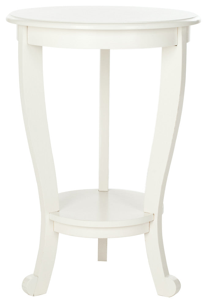 Safavieh Mary Pedestal Side Table, Distressed Cream