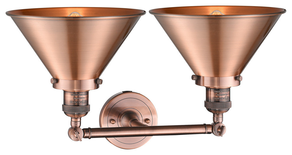 2-Light Briarcliff 19" Bath Fixture, Antique Copper
