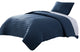 Benzara BM283911 2 Piece Twin Comforter Set, Puffer Channel Quilted Navy Blue