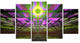 Fractal Cosmic Apocalypse, Contemporary Art on Canvas, 60"x32", 5 Panels