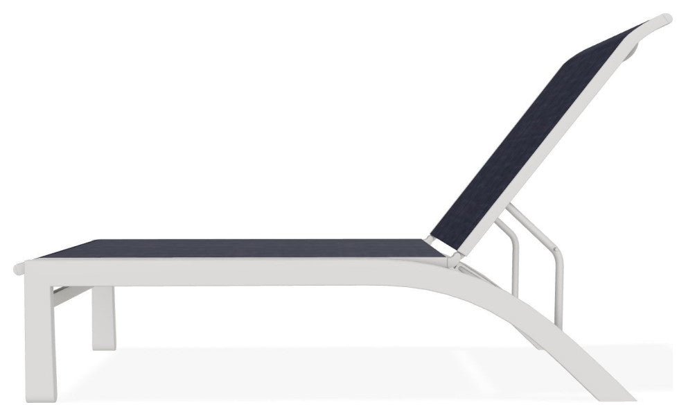 Kendall Sling Stackable Outdoor Chaise Lounge, Moments Navy/Snow