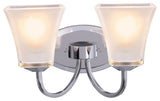 62131, 2-Light Metal Bathroom Vanity Wall Light Fixture, Chrome