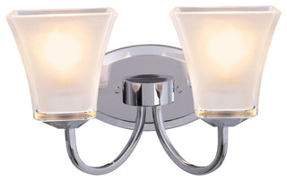 62131, 2-Light Metal Bathroom Vanity Wall Light Fixture, Chrome