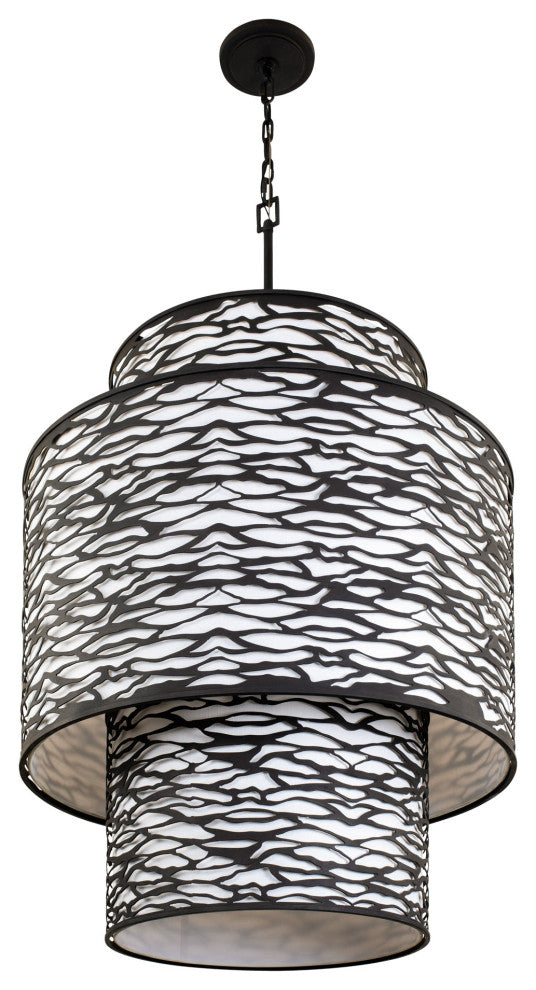 Varaluz 348F16 Kato 16 Light 32"W Waterfall Chandelier - Carbon