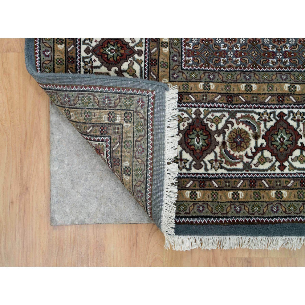 Black Coral Gray 175 KPSI Herrita Design Pure Wool Hand Knotted Rug 8'1"x10'