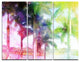 "Green Retro Palm Trees" Metal Wall Art, 3 Panels, 36"x28"