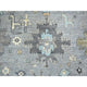 Stone Gray Afghan Wool Hand Knotted Fine Peshawar Oriental Rug, 9'0"x12'0"