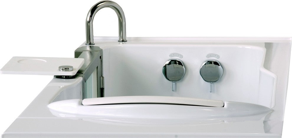 Ella Petite Soaking Acrylic Walk In Bath Left Side Door and Drain