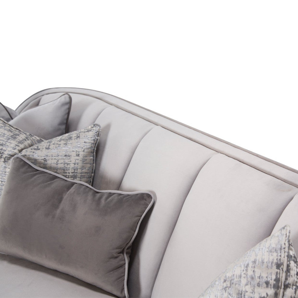 Aico Amini Roxbury Park Sofa in Slate Velvet