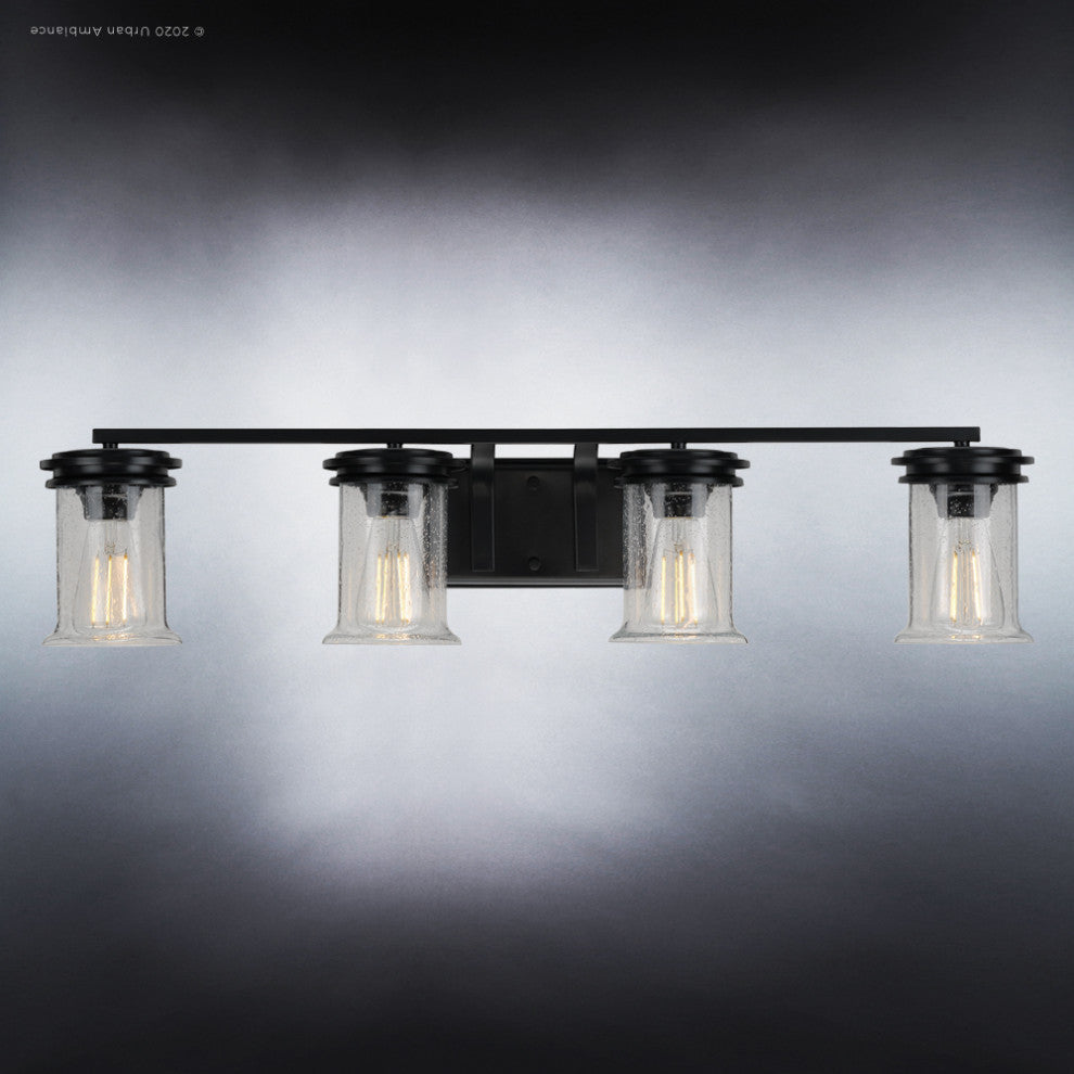 Luxury French Country Bath Vanity Light, Midnight Black, UHP3771