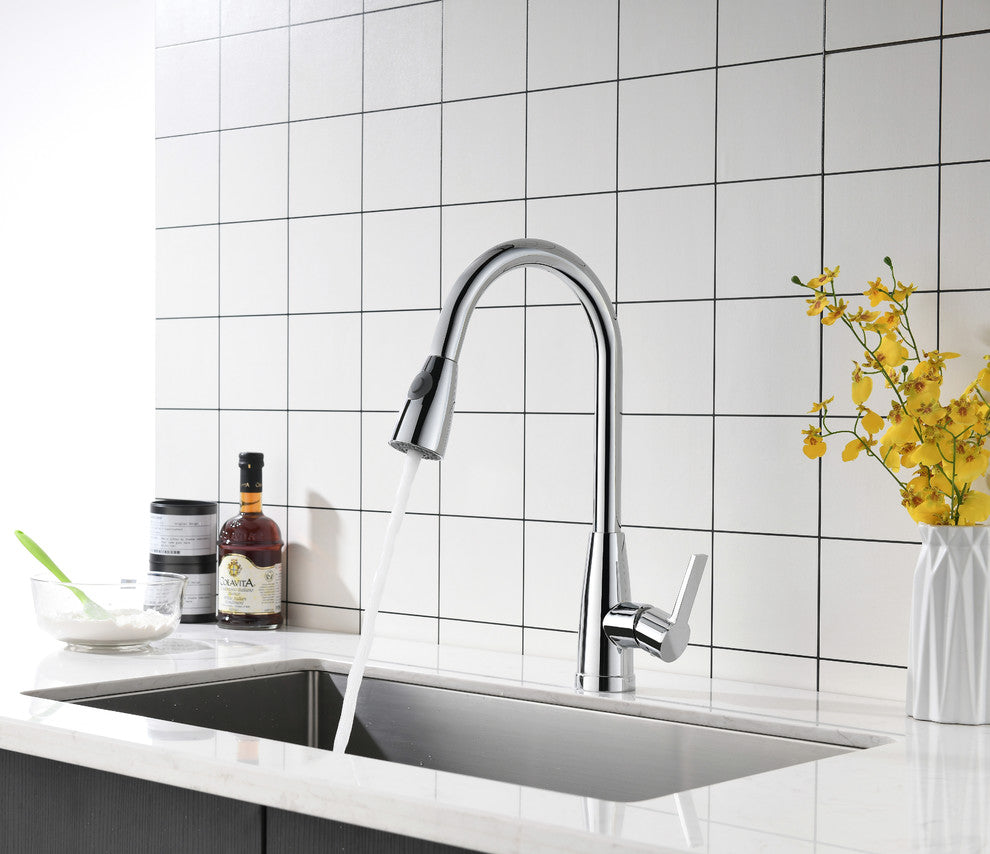 Vanity Art Pull Out Kitchen Faucet, Chrome