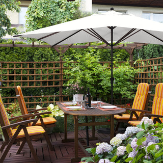 11'x8' Rectangular Aluminum Umbrella Bronze, Black