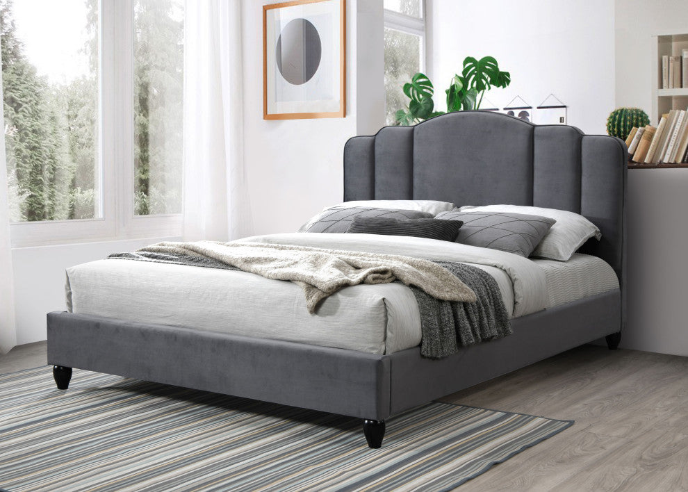 Giada Bed, Charcoal Fabric, Eastern King