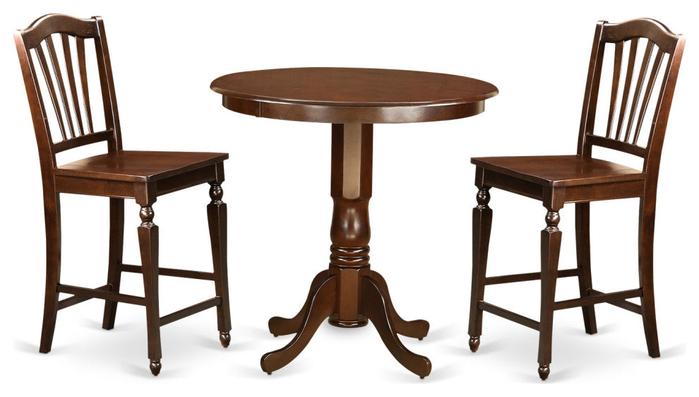 3 Pc Counter Height Set -Pub Table And 2 Counter Height Dining Chair