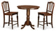 3 Pc Counter Height Set -Pub Table And 2 Counter Height Dining Chair