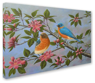 Robert Wavra 'Bluebirds' Canvas Art, 22" x 32"
