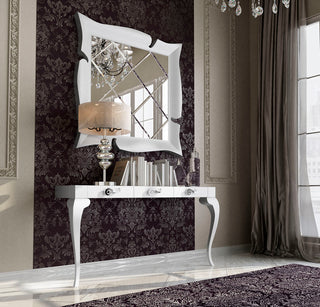 Product shown in a real interior setting with wallpaper and decor (lifestyle).