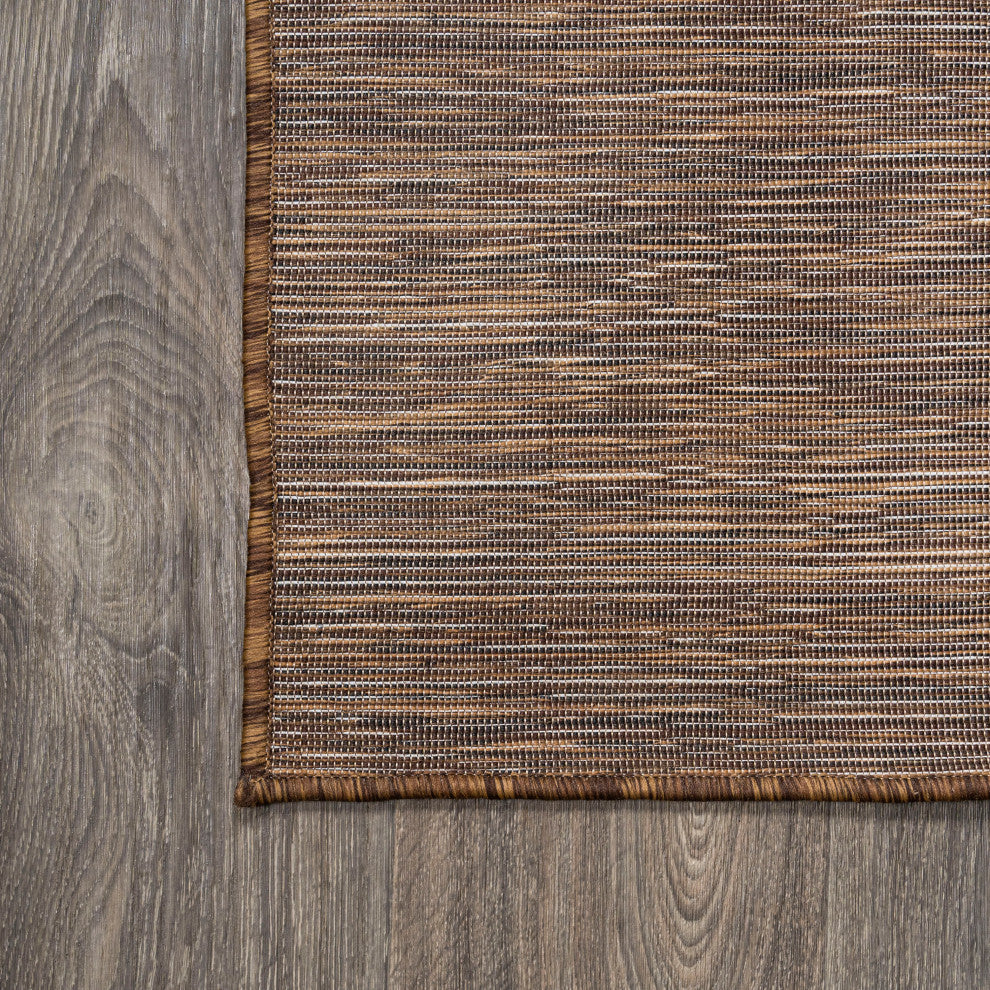 Ethan Modern Flatweave Solid, Brown, 6' Square
