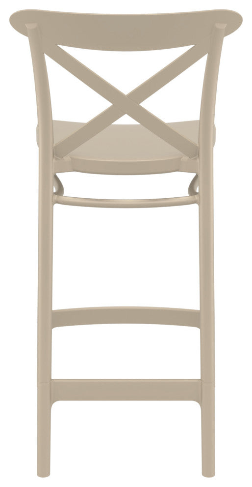 Cross Counter Stool, Set of 2, Taupe