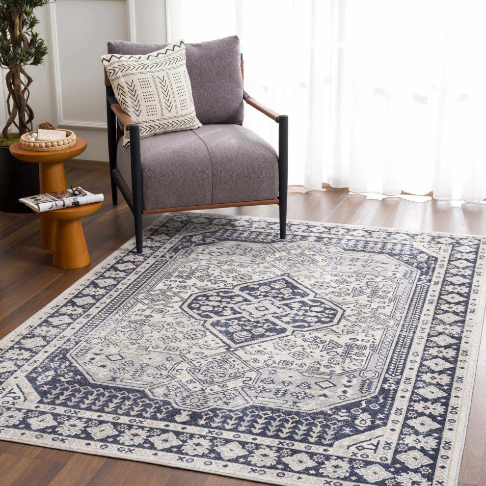 Hauteloom Cabacungan Cream & Gray Washable Area Rug, 2'7"x7'3" Runner