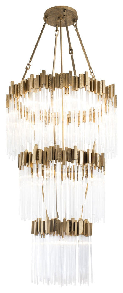 Varaluz 309C19 Matrix 18 Light 30"W Waterfall Chandelier - Havana Gold