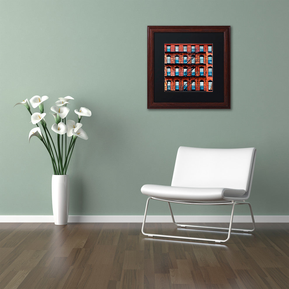 Philippe Hugonnard ''Brick Building'' Matted Framed Art, 16x16