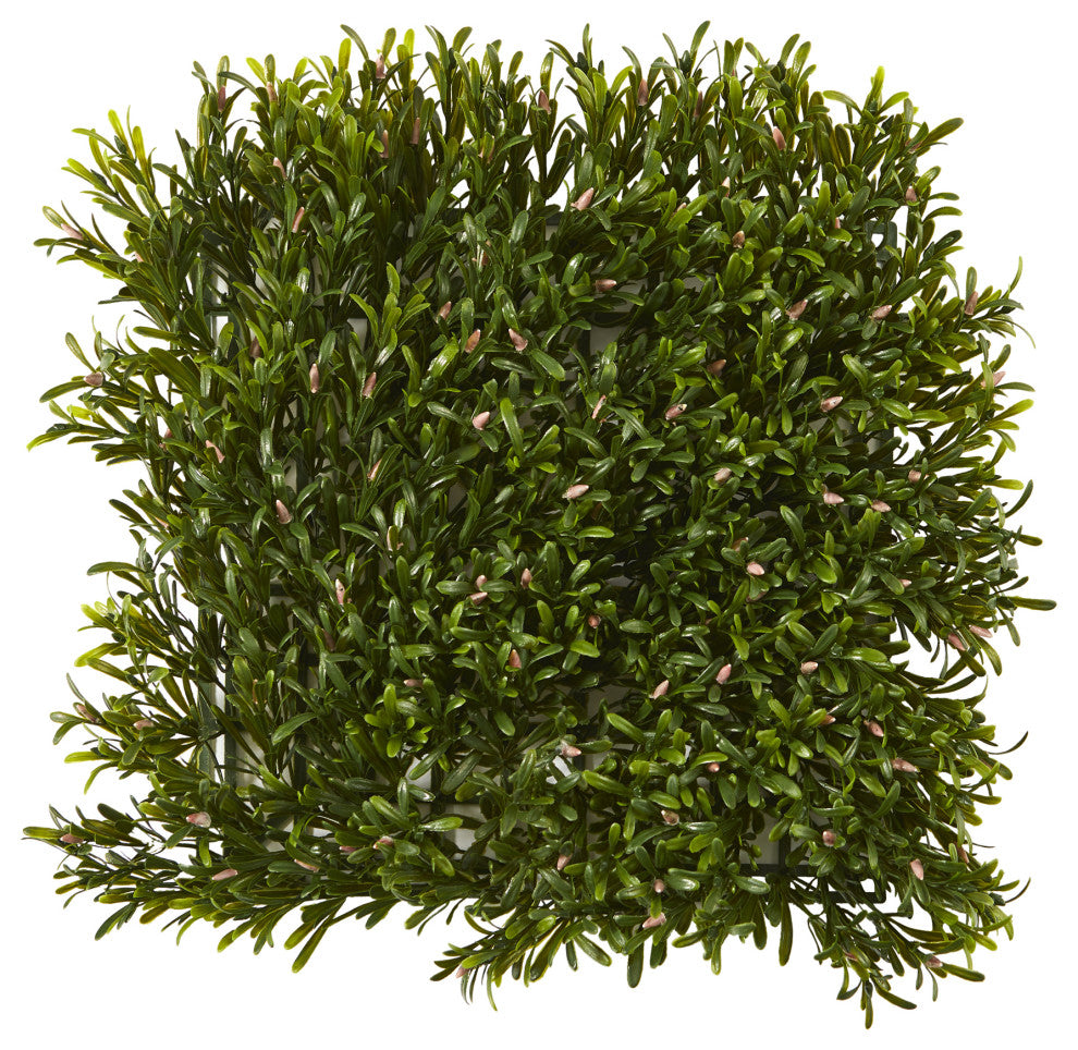10.5" x 10.5" Rosemary Faux Wall Mat UV Resistant, Indoor/Outdoor, Set of 4