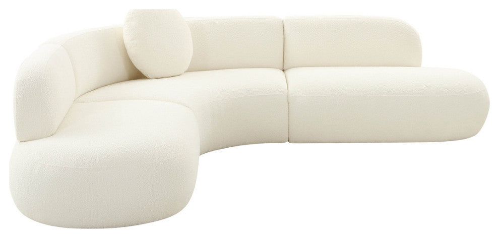 Broohah Cream Boucle Sectional Sofa