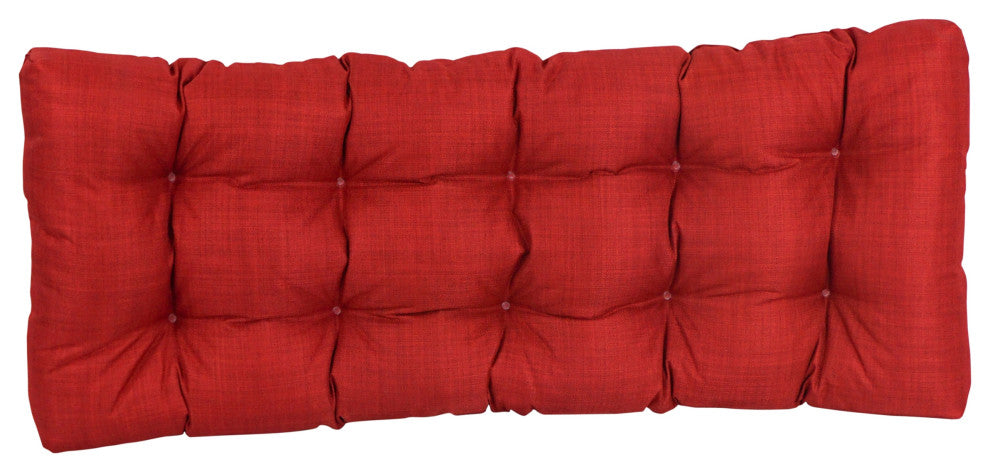 46"x19" Tufted Solid Outdoor Spun Polyester Loveseat Cushion Red