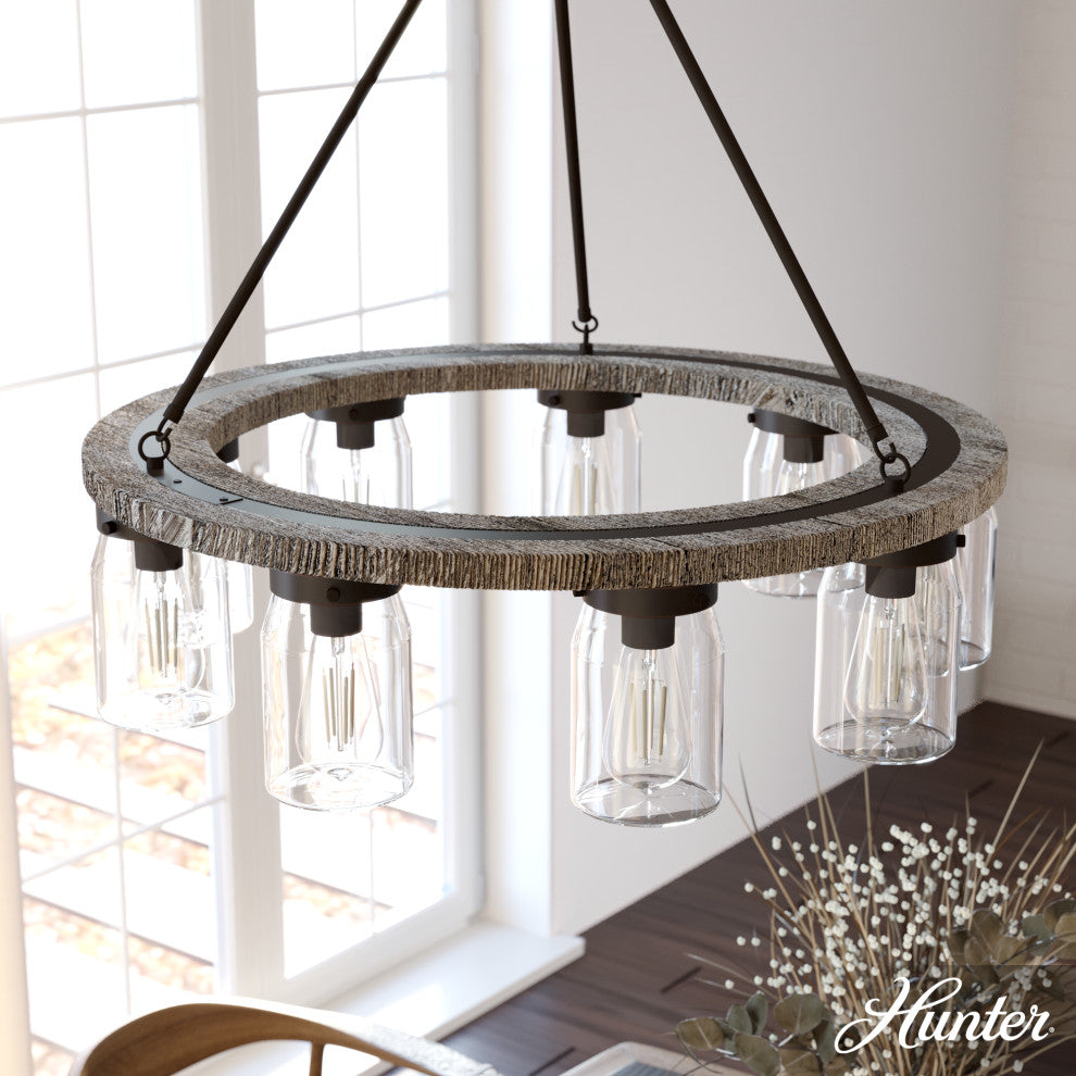 Devon Park Onyx Bengal and Barnwood 9 Light Chandelier Ceiling Light Fixture