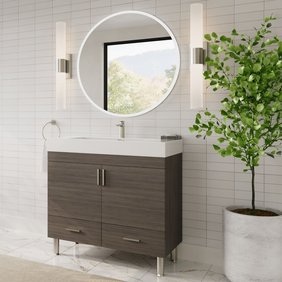 The Latitude Bathroom Vanity, Gray, 36", Single Sink, Freestanding