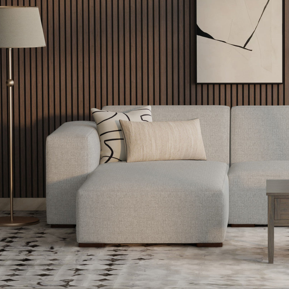 Rex Left Chaise Sofa Module in Tightly Woven Performance Fabric