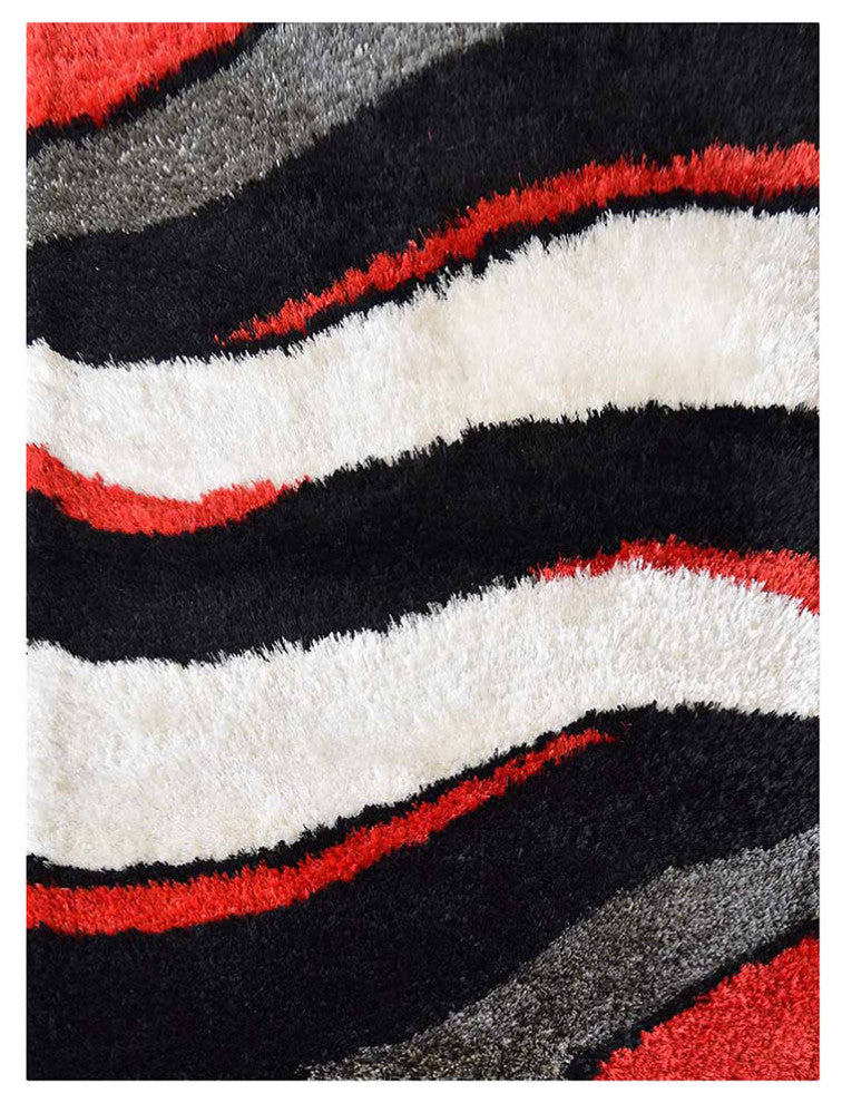 HAND TUFTED SHAG POLYESTER ECO-FRIENDLY AREA RUGS,Multicolor,Contemporary